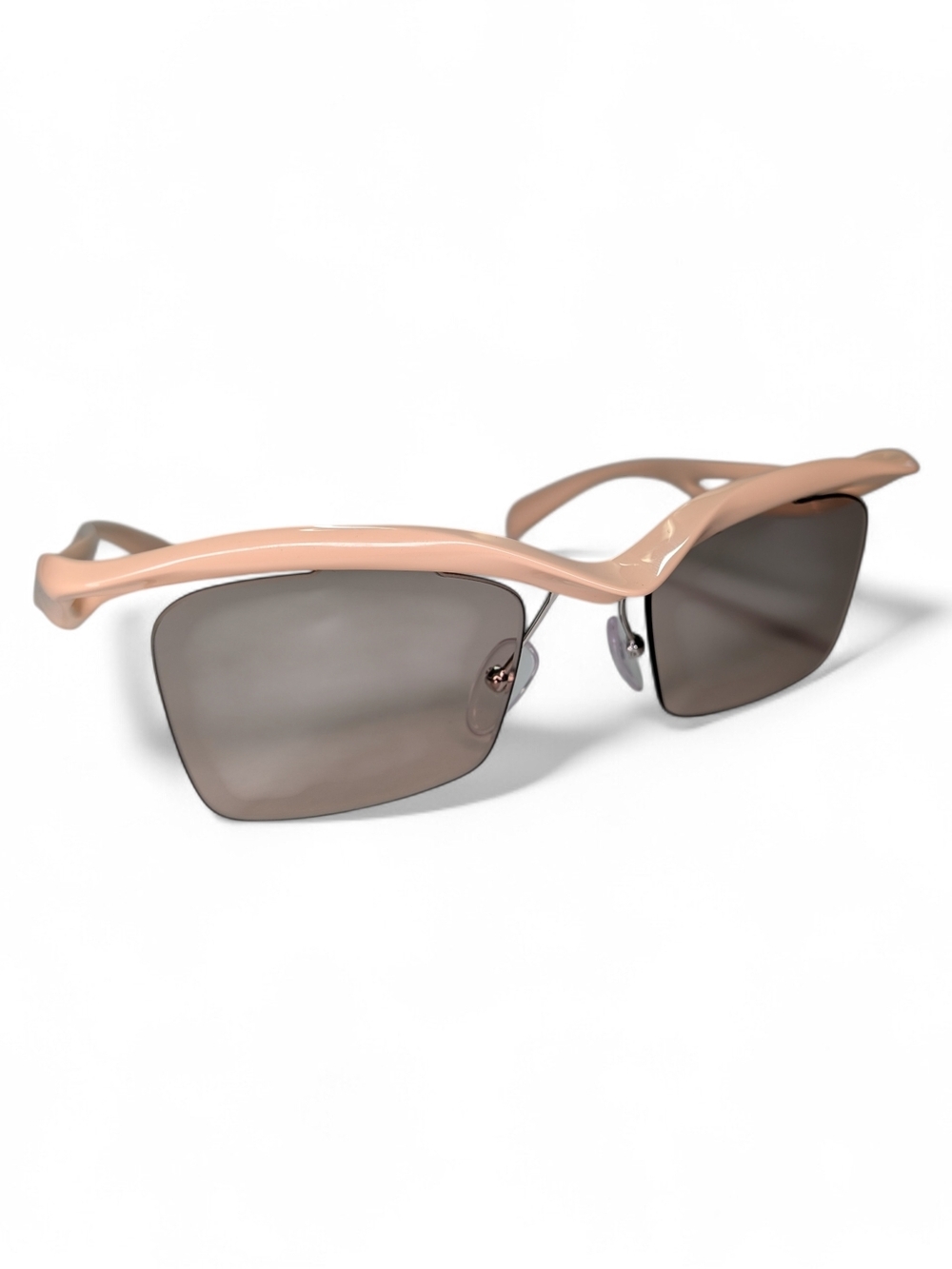 Prada Symbole PR A15S Rimless Sunglasses Peach Nude Rare Discontinued Frame